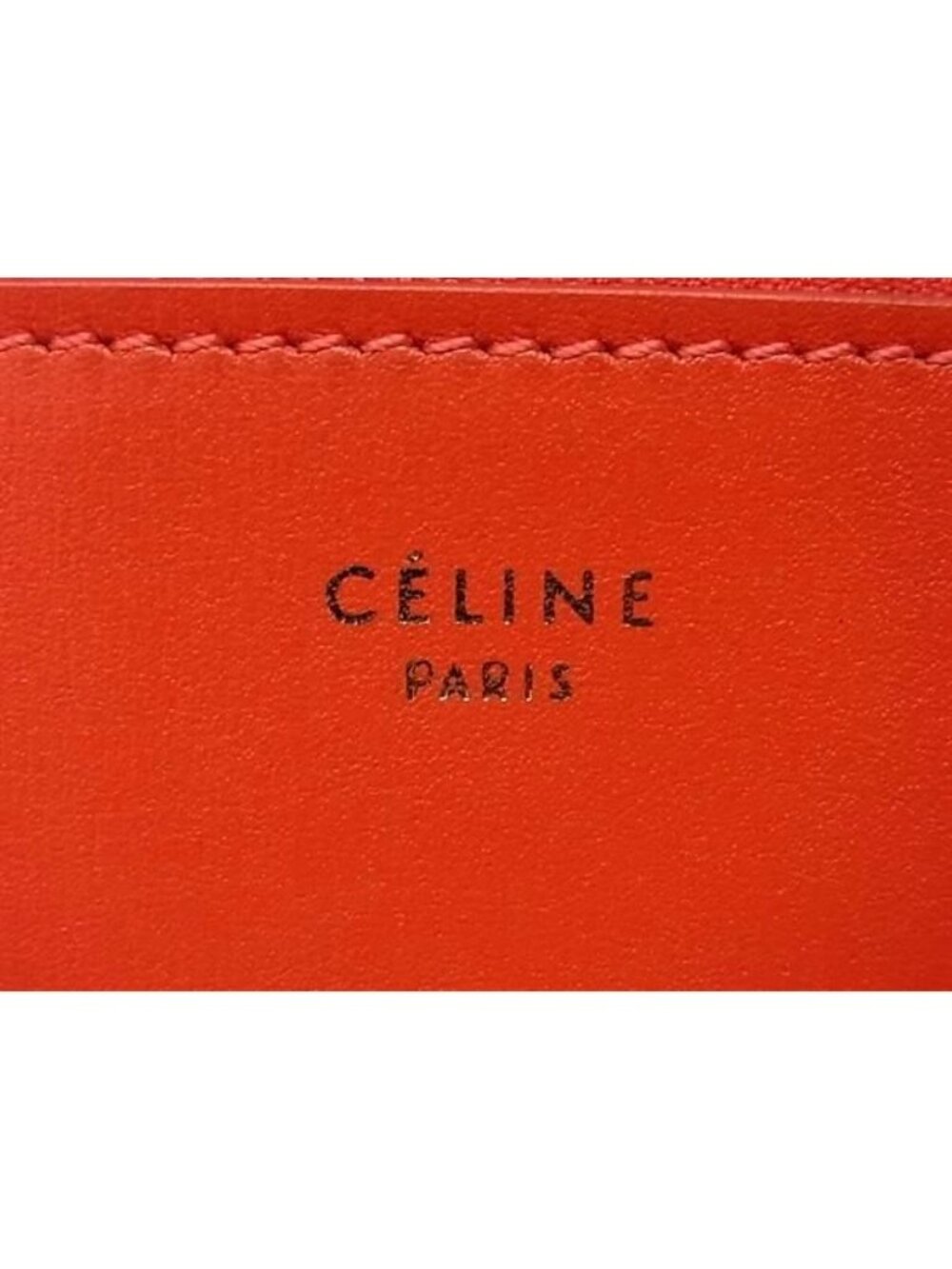 Celine Leather L-shaped Zipper Coin Purse Orange - Picture 4 of 4